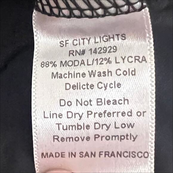 San Francisco City Lights Soft Drape Neck Tee T-Shirt in Black Size Medium NEW - Picture 8 of 8